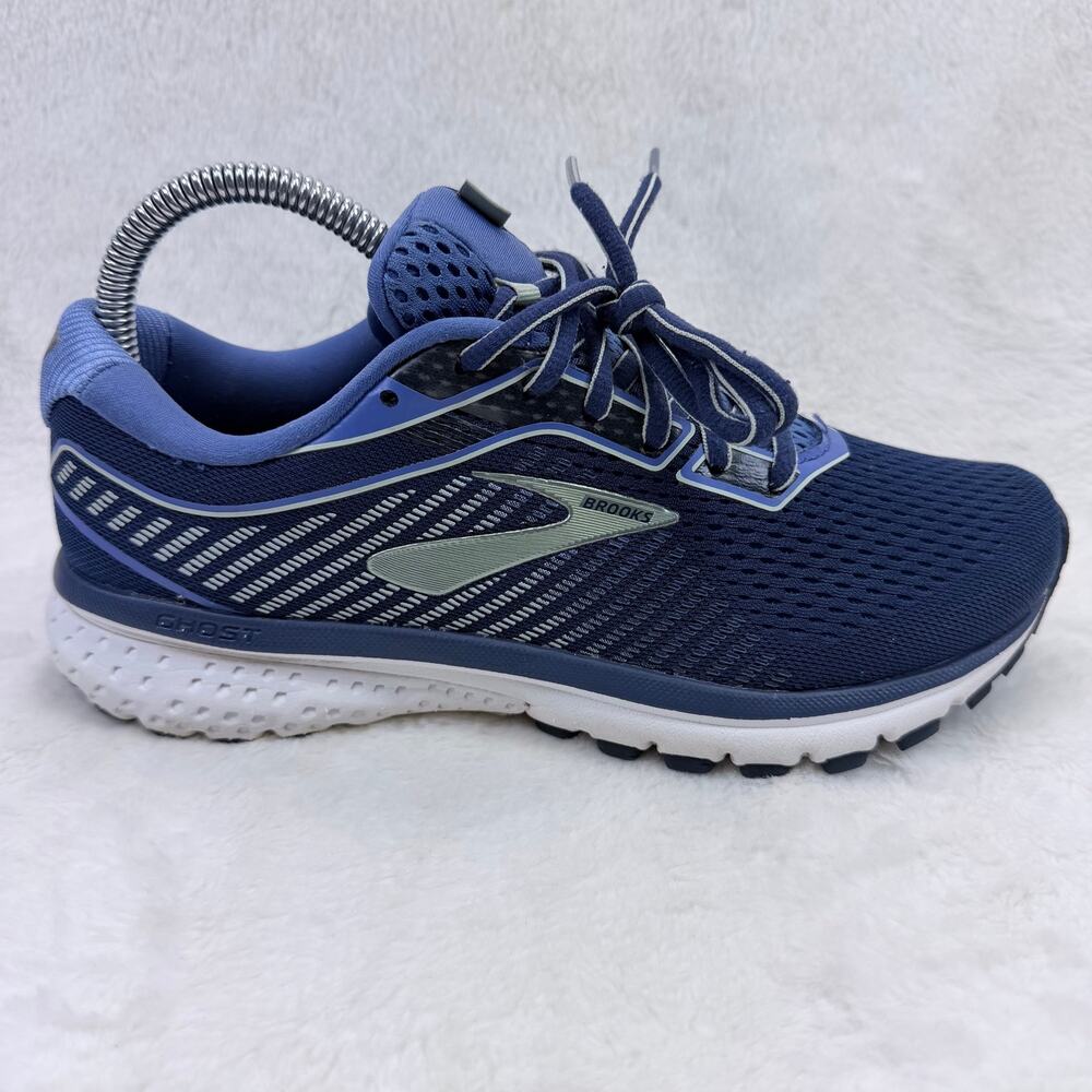 Brooks Ghost 12 Womens Running Shoes Peacoat Blue Size 7 Wide Cushioned Athletic